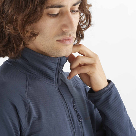 Salomon Essential Lightwarm Full Zip Midlayer for men - Blue Nights