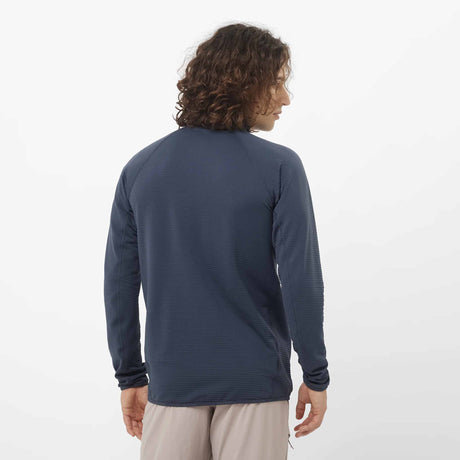 Salomon Essential Lightwarm Full Zip Midlayer for men - Blue Nights