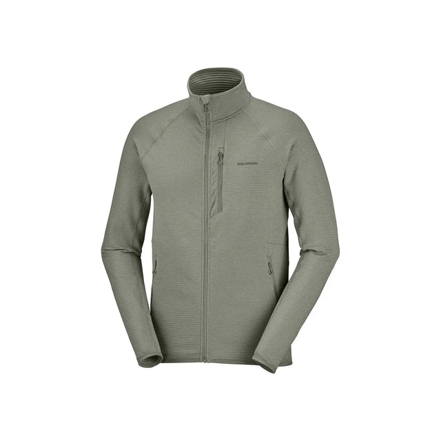 Salomon Essential Lightwarm Full Zip Midlayer chandail de course pour homme - Castor Gray