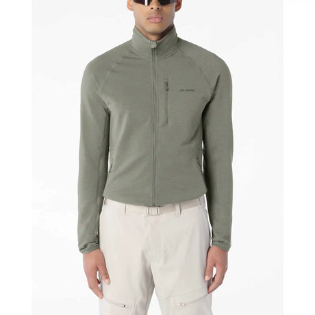 Salomon Essential Lightwarm Full Zip Midlayer chandail de course pour homme - Castor Gray