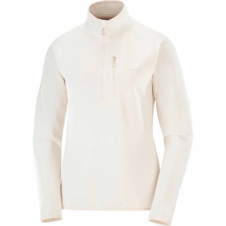 Salomon Essential Lightwarm Half Zip Mid Layer - Whisper White