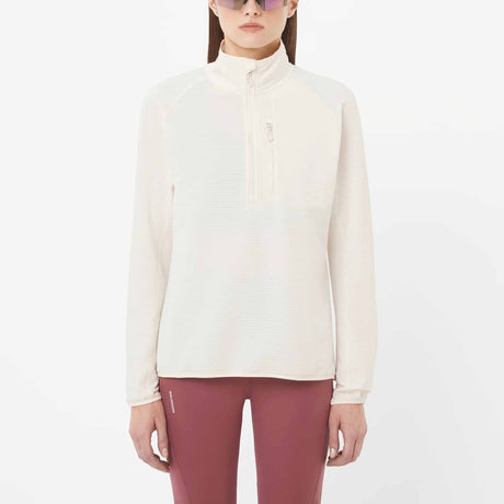 Salomon Essential Lightwarm Half Zip Mid Layer - Whisper White
