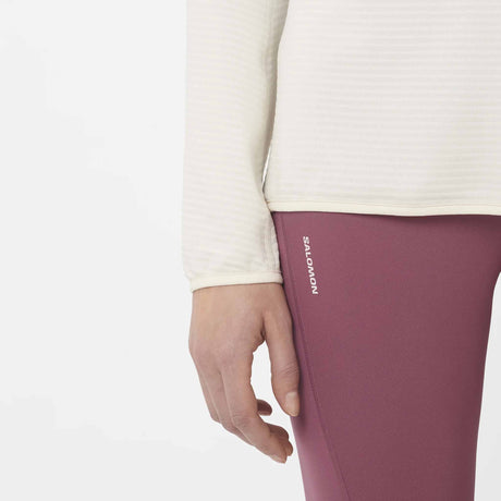 Salomon Essential Lightwarm Half Zip Mid Layer - Whisper White