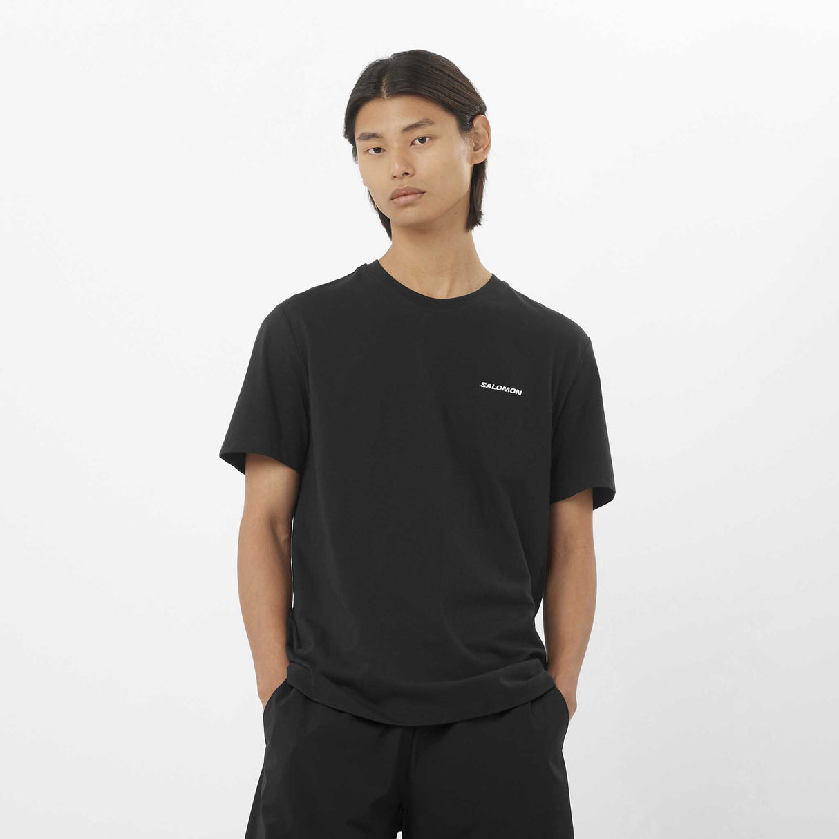 Salomon Logo T-shirt sport pour homme face - Noir
