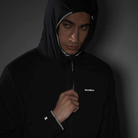 Salomon Mountain Flex Hooded Jacket Men - Deep Black
