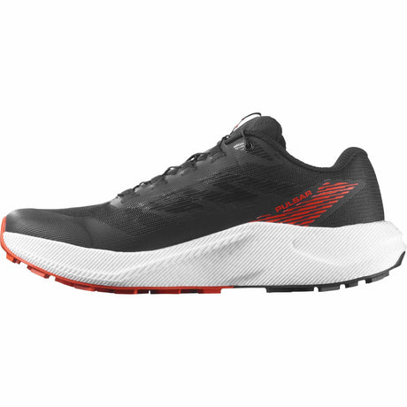Salomon Pulsar Men's Trail Running Shoes - Black / White / Cherry Tomato