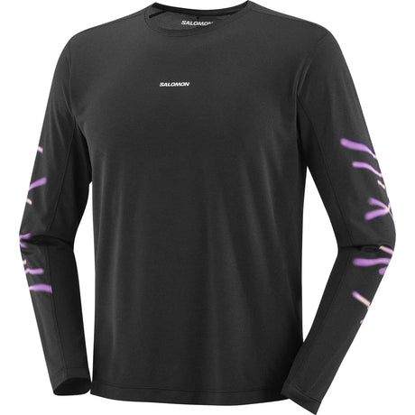 Salomon SHAKEout Core Graphic T-shirt à manches longues pour homme - Deep Black
