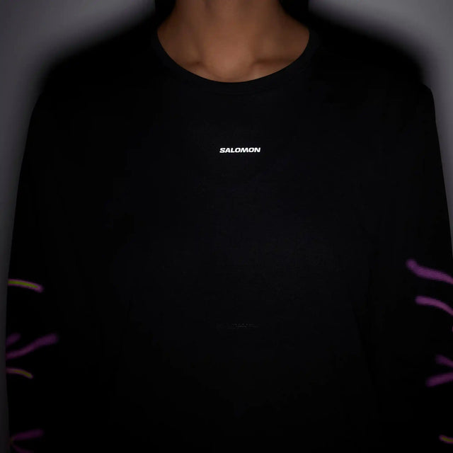 Salomon SHAKEout Core Graphic T-shirt à manches longues pour femme - Deep Black