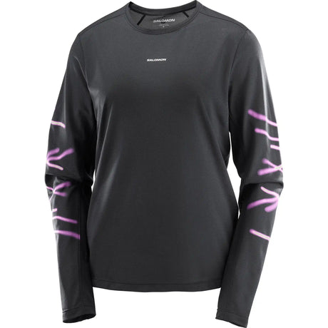 Salomon SHAKEout Core Graphic T-shirt à manches longues pour femme - Deep Black
