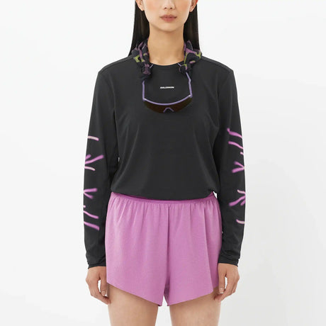 Salomon SHAKEout Core Graphic T-shirt à manches longues pour femme - Deep Black