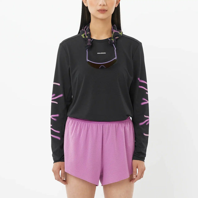 Salomon SHAKEout Core Graphic T-shirt à manches longues pour femme - Deep Black