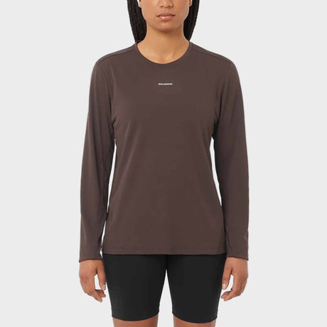 Salomon SHAKEout Core Long Sleeve Tee for Women - Coffee Bean