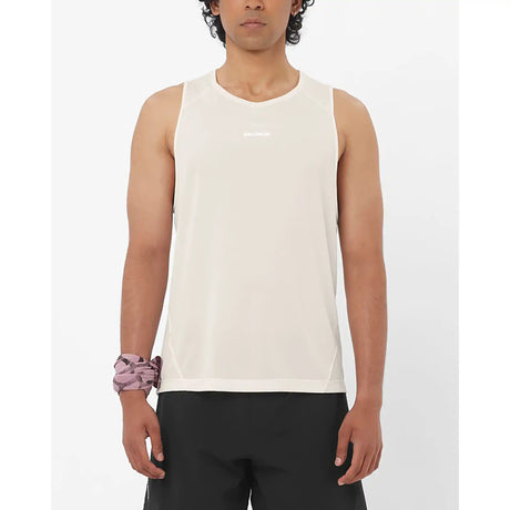 Salomon SHAKEout Core débardeur de course pour homme - Whisper White
