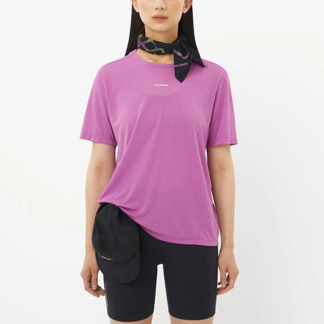 Salomon Salomon SHAKEout Core T-shirt de course à pied pour femme - Iris Orchid