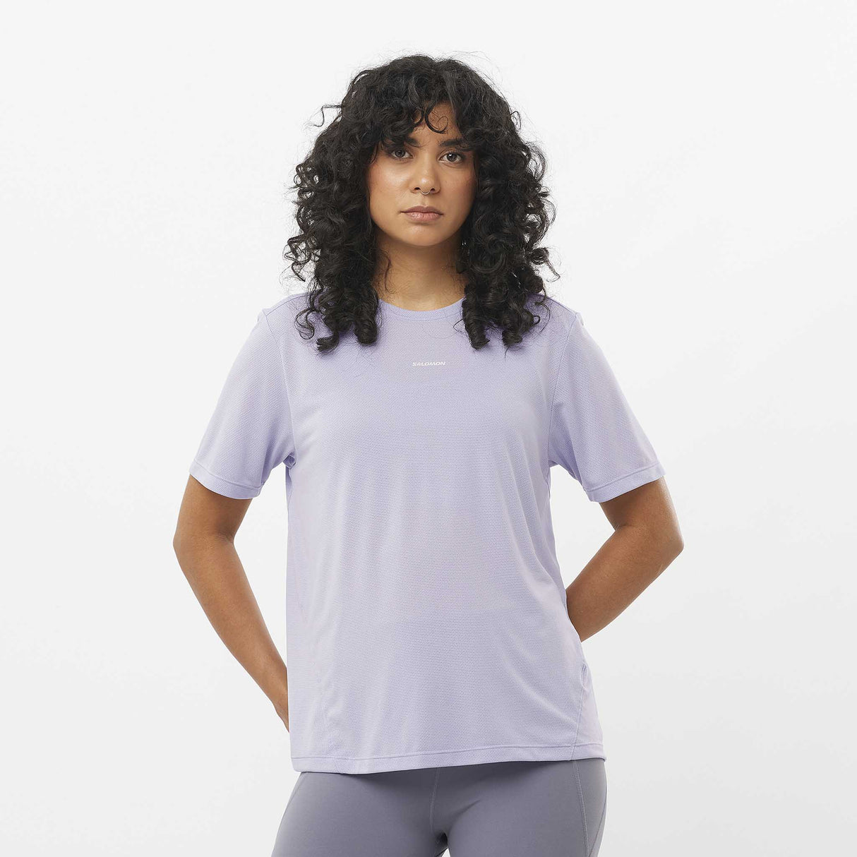 Salomon SHAKEout Core T-shirt de course à pied pour femme face - Cosmic Sky