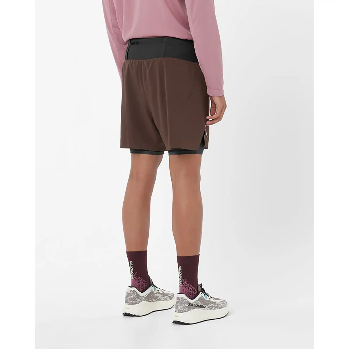 Salomon Sense Aero short 5 po 2-en-1 trail pour homme - Coffee Bean