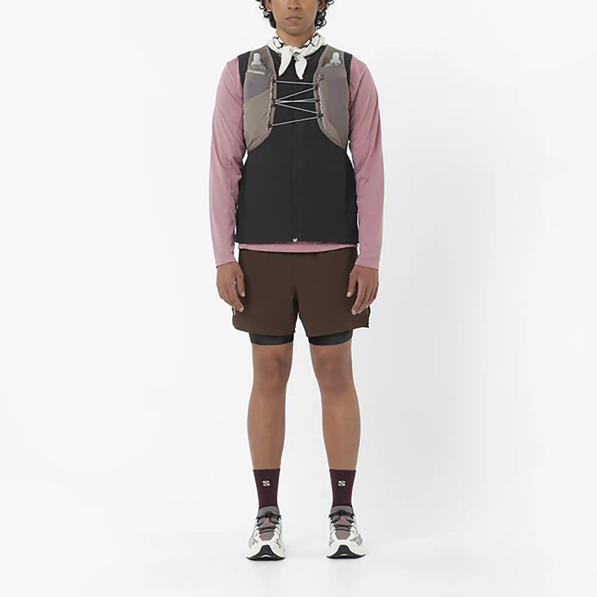 Salomon Sense Aero short 5 po 2-en-1 trail pour homme - Coffee Bean