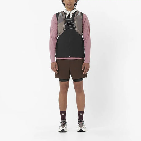 Salomon Sense Aero short 5 po 2-en-1 trail pour homme - Coffee Bean