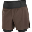 Salomon Sense Aero short 5 po 2-en-1 trail pour homme - Coffee Bean