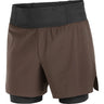 Salomon Sense Aero short 5 po 2-en-1 trail pour homme - Coffee Bean