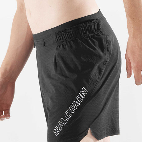Salomon Sense Aero short de course à pied 5 po pour homme taille élastique - Deep Black