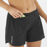 Salomon Sense Aero short de course à pied 5 po pour femme pochette interne - Deep Black / Periscope