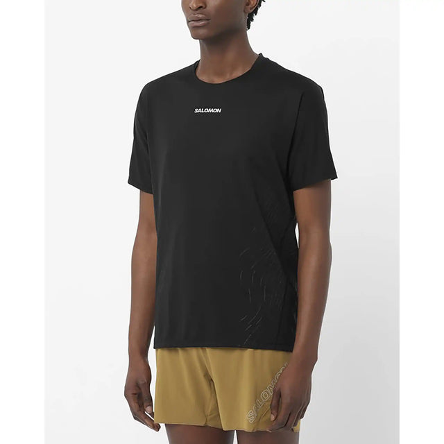 Salomon Sense Aero Graphic T-shirt à manches courtes pour homme - Deep Black / Black Beauty