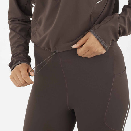 Salomon Sense Aero Hybrid Half-Zip Midlayer for Women - Coffee Bean