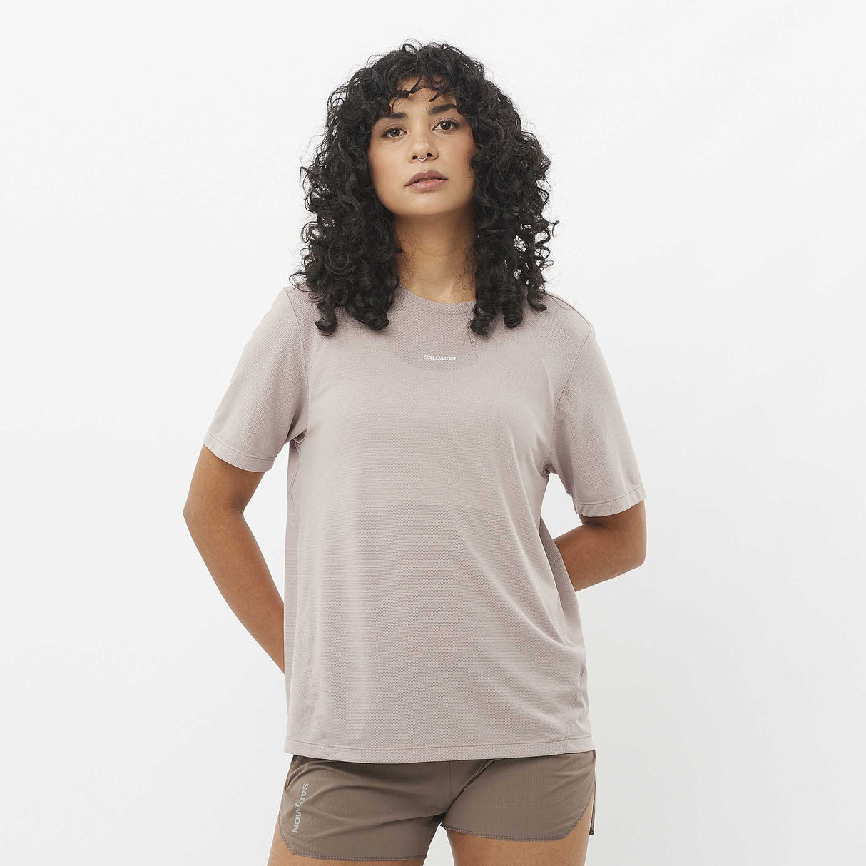 Salomon SHAKEout Core T-shirt de course à pied pour femme face - Etherea