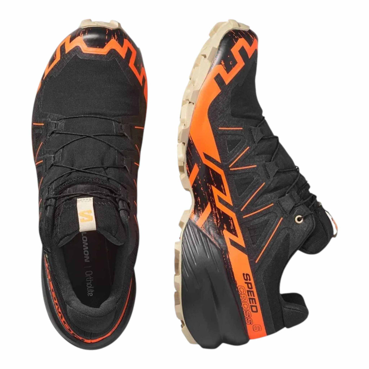 Salomon Speedcross 6 GTX Men's Trail Running Shoes - Black / Shocking Orange / White Pepper