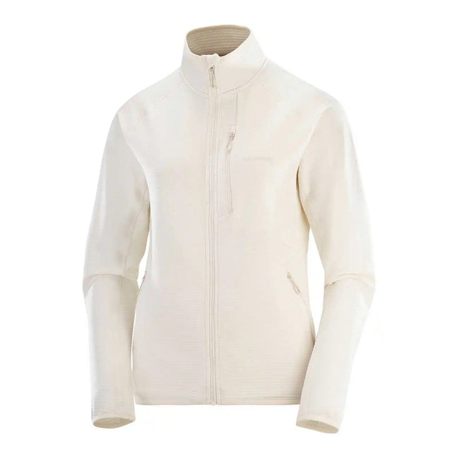 Salomon Salomon Essential Light Warm Full Zip Midlayer chandail pour femme - Whisper White