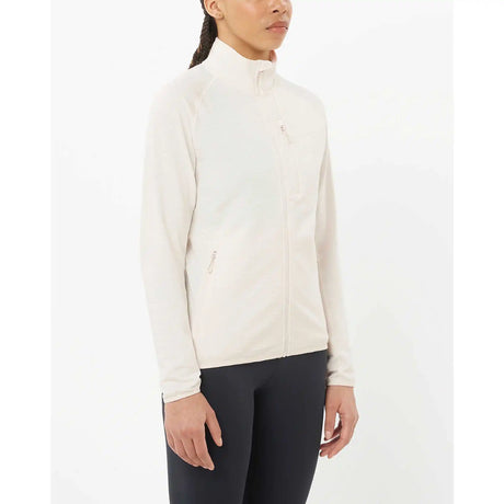 Salomon Salomon Essential Light Warm Full Zip Midlayer chandail pour femme - Whisper White