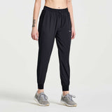 Saucony Boston Woven Pant pantalon de course à pied femme lateral droit - noir