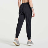 Saucony Boston Woven Pant pantalon de course à pied femme dos - noir