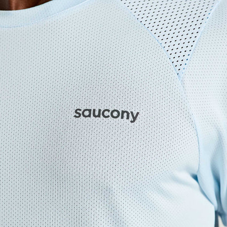 Saucony Elevate Short Sleeve t-shirt de course à pied homme details- vapor