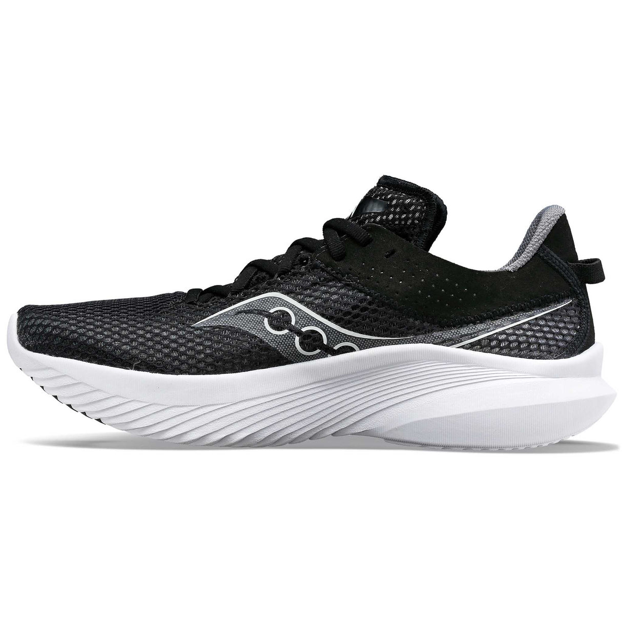 Saucony Kinvara 14 running de course homme lateral - noir / blanc