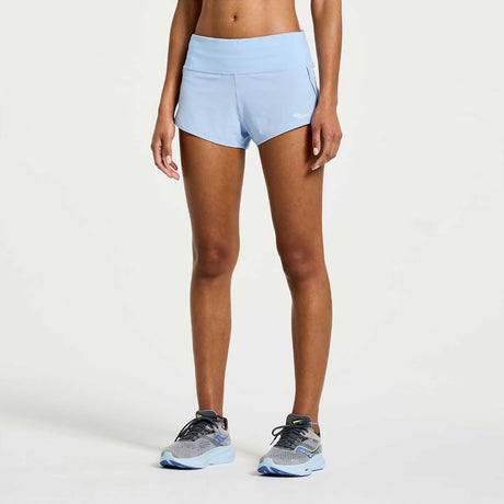 Saucony Outpace Split Short 2,5 po de course à pied femme lateral gauche- ether