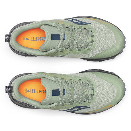 Saucony Peregrine 14 GTX souliers de course sur sentier femme empeigne - Sauge / Carbone