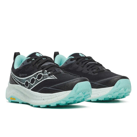 Saucony Peregrine 16 GTX chaussures de course à pied trail femme - Black / Aqua