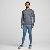 Saucony Peregrine Merino chandail manches longues homme face - murk heather