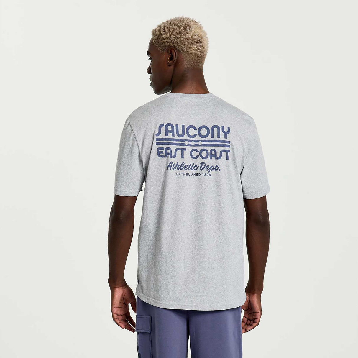 Saucony Rested T-shirt à manches courtes homme dos - gris