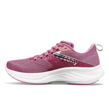 Saucony Ride 17 souliers de course femme lateral- Orchid / Silver