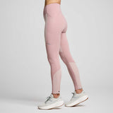 Saucony Runshield leggings d'hiver de course femme lateral- smoke heather