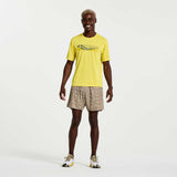 Saucony Stopwatch Graphic Short Sleeve t-shirt course homme face- jaune