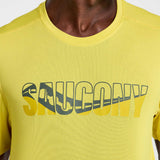 Saucony Stopwatch Graphic Short Sleeve t-shirt course homme col- jaune