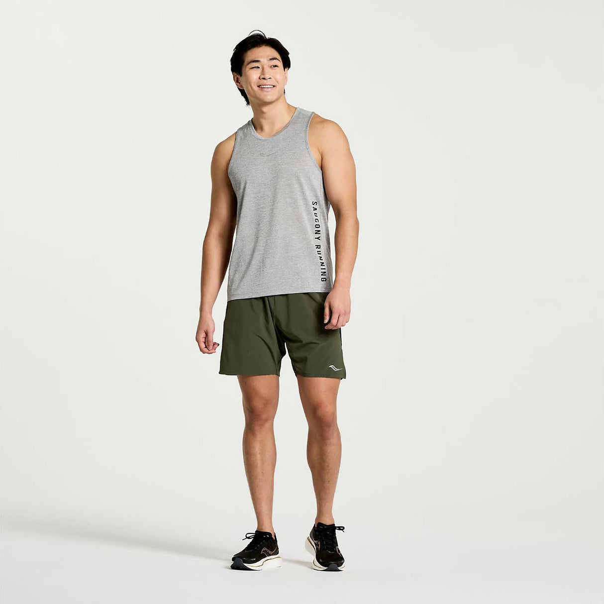 Saucony Stopwatch Graphic Singlet face - gris