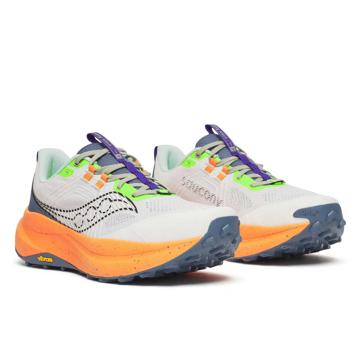 Saucony Saucony Xodus Ultra 4 chaussures de course à pied trail homme - White / Turmeric