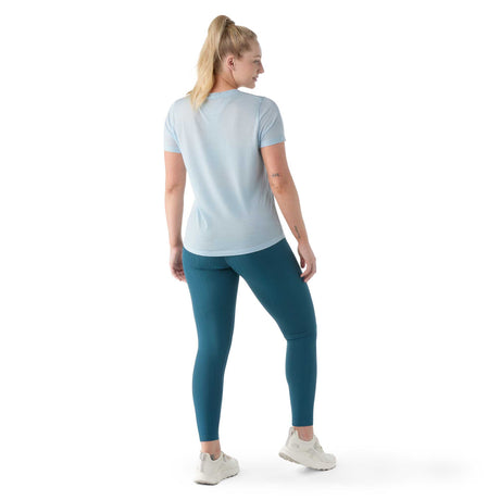 Smartwool t-shirt de sport Active Ultralite à encolure en V pour femme dos - Ciel hivernal