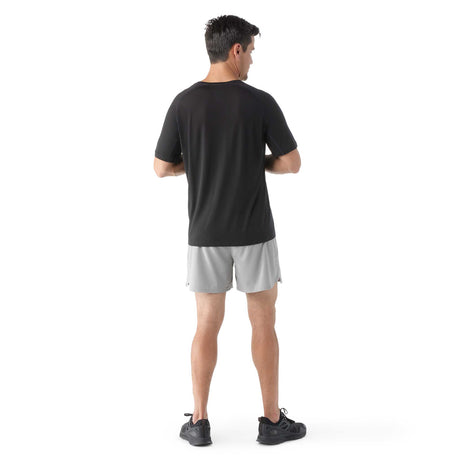 Smartwool T-shirt de sport imprimé Ultralite homme dos - noir / anthracite