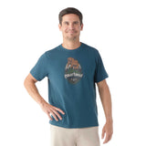 T-shirt Smartwool à manches courtes imprimé Bear Attack homme face - bleu crépuscule